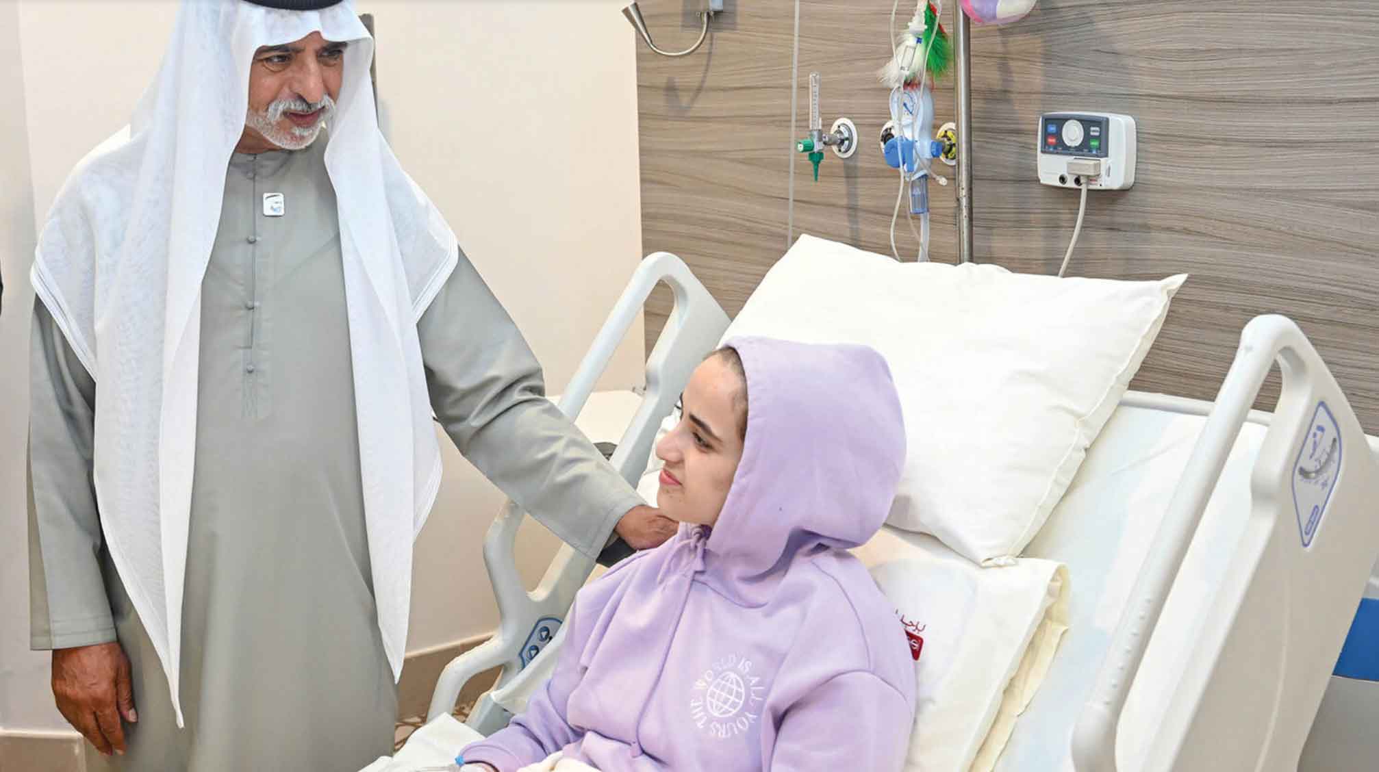 Nayhan bin Mubarak visits Palestinian children and their families receiving treatment in UAE hospitals